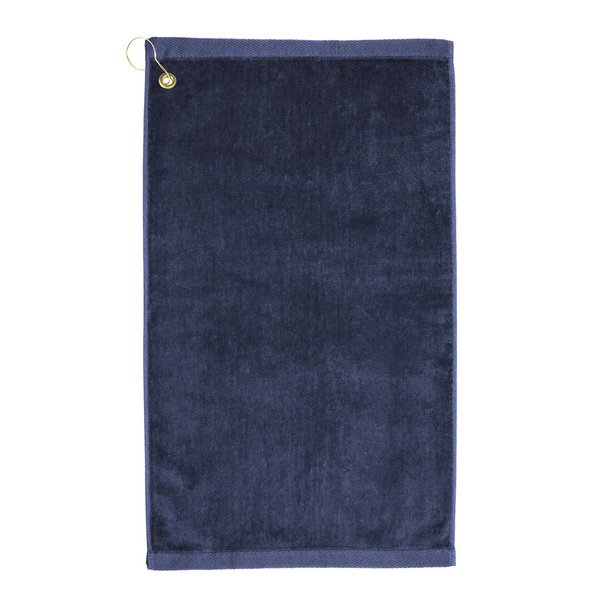 Towelsoft Premium 16 inch x 26 inch Velour Golf Towel with Corner Hook &Grommet Placement-Navy Golf-GV1201CL-NVY